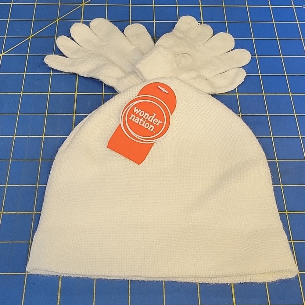 Wonder Nation Knit Hat and Gloves Set - Winter White